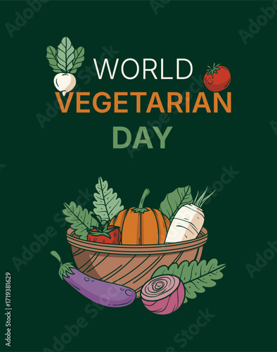 Celebrate world vegetarian day with fresh vegetables and healthy lifestyle