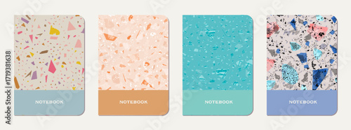 Note book cover design. Terrazzo abstract