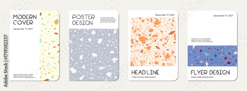 School diary cover design. Terrazzo abstract