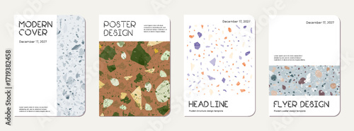 Note book cover design. Terrazzo abstract