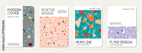 Note book cover design. Terrazzo abstract