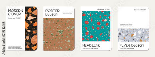 Note book cover design. Terrazzo abstract