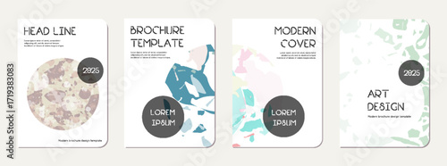 School notebook cover design. Terrazzo abstract