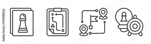 Strategy icon set multiple concept collection