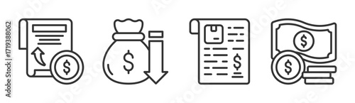 Expense icon set multiple concept collection
