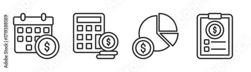 Budget icon set multiple concept collection