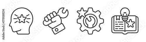 Skill icon set multiple concept collection