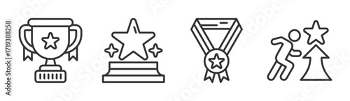 Success icon set multiple concept collection
