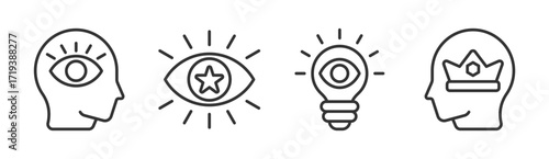 Visionary icon set multiple concept collection