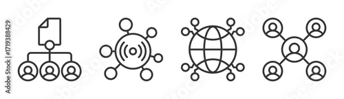 Network icon set multiple concept collection