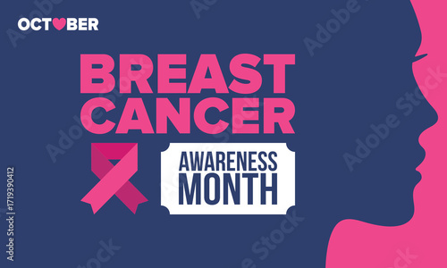 Breast Cancer Awareness Month. Pink october. Pink ribbon. Woman healthcare. Celebrate annual. Medic concept. Girl solidarity. Cancer prevention. Female disease. Poster, banner and background. Vector