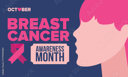 Breast Cancer Awareness Month. Pink october. Pink ribbon. Woman healthcare. Celebrate annual. Medic concept. Girl solidarity. Cancer prevention. Female disease. Poster, banner and background. Vector