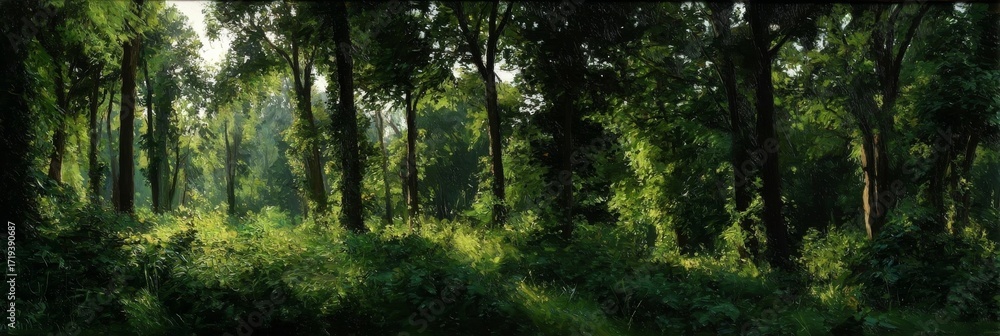 Obraz premium rain in the forest