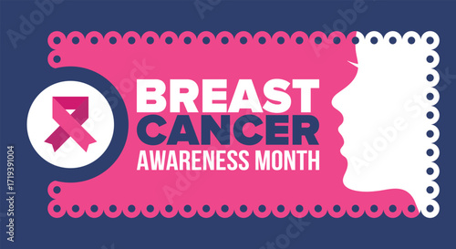 Breast Cancer Awareness Month. Pink october. Pink ribbon. Woman healthcare. Celebrate annual. Medic concept. Girl solidarity. Cancer prevention. Female disease. Poster, banner and background. Vector