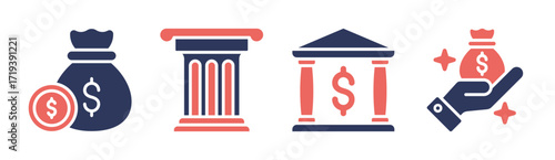 Capital icon set multiple concept collection