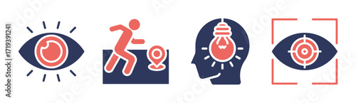Vision icon set multiple concept collection