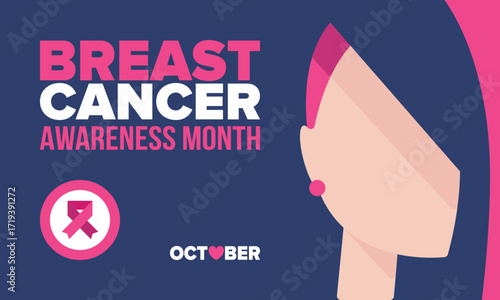 Breast Cancer Awareness Month. Pink october. Pink ribbon. Woman healthcare. Celebrate annual. Medic concept. Girl solidarity. Cancer prevention. Female disease. Poster, banner and background. Vector