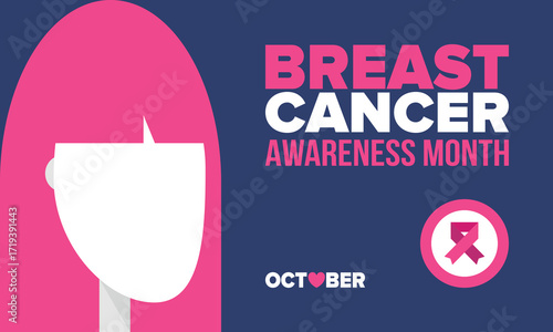 Breast Cancer Awareness Month. Pink october. Pink ribbon. Woman healthcare. Celebrate annual. Medic concept. Girl solidarity. Cancer prevention. Female disease. Poster, banner and background. Vector