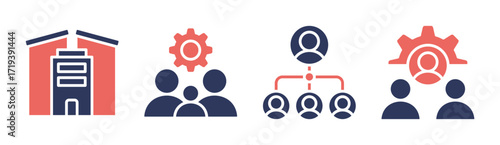 Organization icon set multiple concept collection