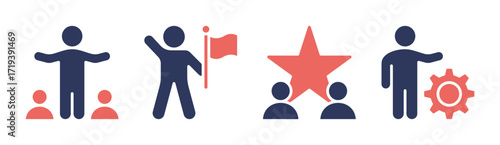 Leadership2 icon set multiple concept collection