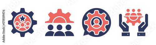 Management icon set multiple concept collection