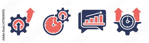 Productivity icon set multiple concept collection