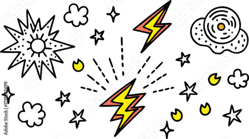 Collection of comic book style elements