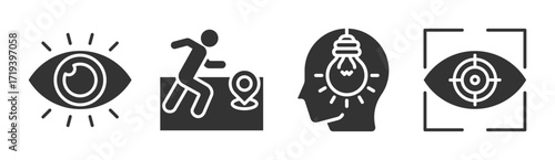 Vision icon set multiple concept collection