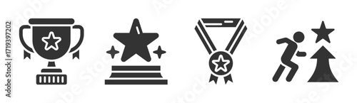 Success icon set multiple concept collection