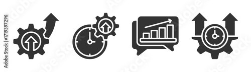 Productivity icon set multiple concept collection