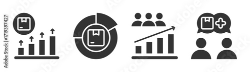 Demand icon set multiple concept collection