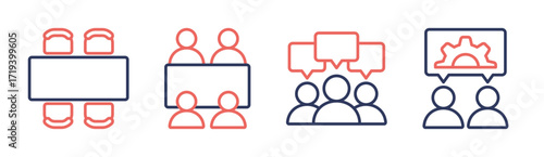 Meeting icon set multiple concept collection