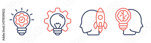 Innovation icon set multiple concept collection
