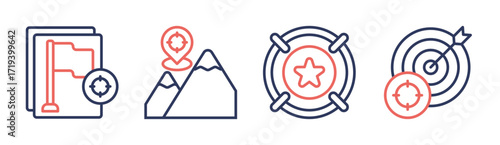 Mission icon set multiple concept collection