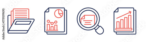 Report icon set multiple concept collection