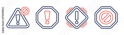Risk icon set multiple concept collection