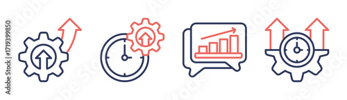 Productivity icon set multiple concept collection