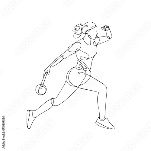 Continuous Simple black line art drawing of a Volley Ball in a minimalist style on a white background.