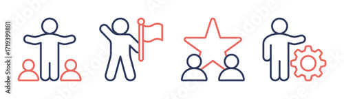 Leadership2 icon set multiple concept collection