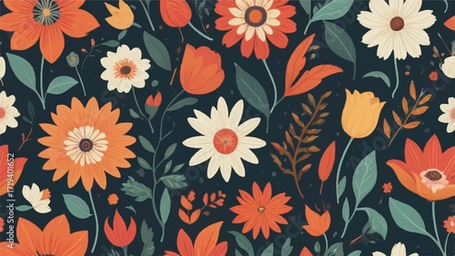 seamless pattern with flowers