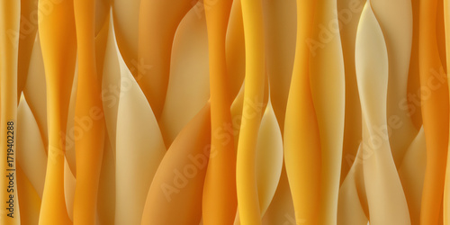 Golden brown abstract background with 3D wavy stripes and smooth gradient texture, elegant modern wallpaper for business and design