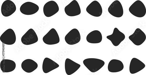 Abstract blobs organic shape set. Fluid liquid rectangle shapes collection. Speech bubble blob shape