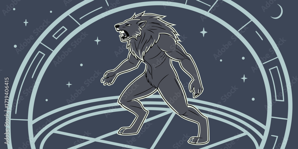 Fototapeta premium Flat design werewolf illustration 