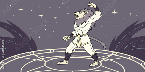 Flat design werewolf illustration
