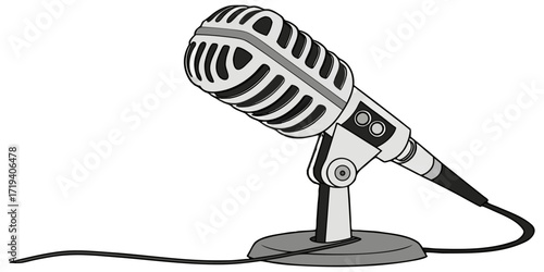 Hand drawn mic drawing illustration
