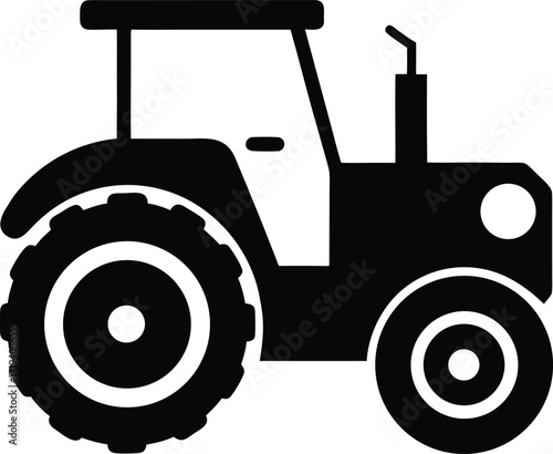 tractor silhouette  tractor icon isolated on white.eps