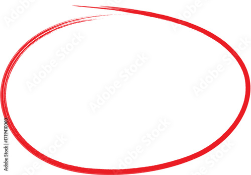 hand drawn red circle. Highlight hand written red color circle. Highlighting marking circle elements