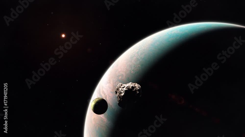 Asteroid Entering the Solar System and Passing Jupiter