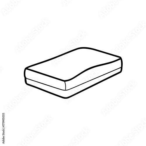 A rectangular sponge item on transparent background