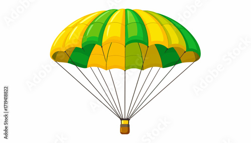 Colorful Parachute Illustration A Vector Image of a Green and Yellow Parachute Against White